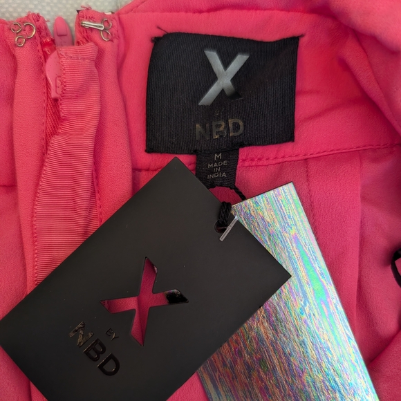 X By NBD Womens Medium NWT Halter Pink Sequin Mini Dress Cocktail Party Glam - Picture 8 of 8